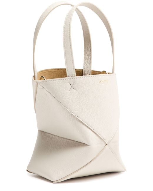 Loewe White Mini Puzzle Fold Tote