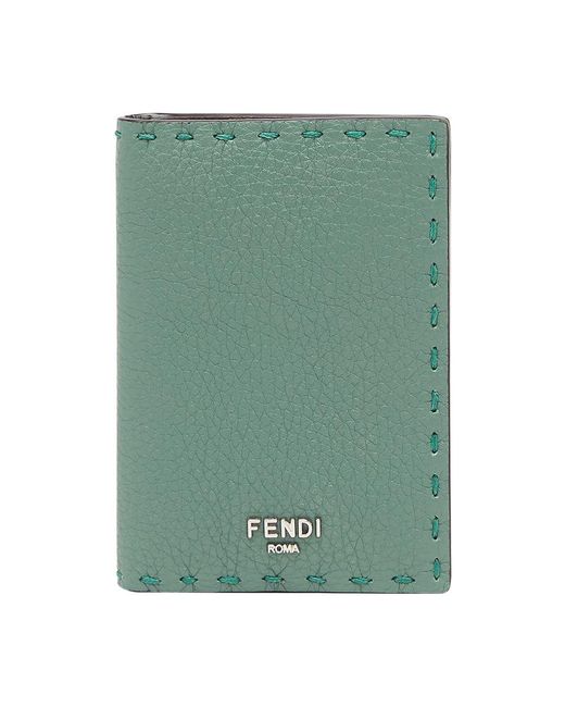 Fendi Green Selleria Card Holder for men