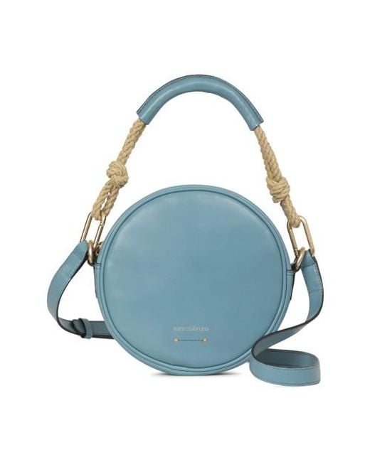 Vanessa Bruno Blue Smooth Leather Round Holly Bag