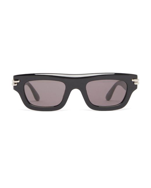 Bottega Veneta Gray Mitre Rectangular Recycled Acetate Sunglasses for men