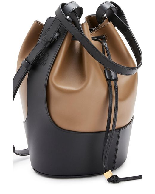 Loewe Balloon Bag Small in Black Leather with Natural Canvas Anagram J –  AvaMaria