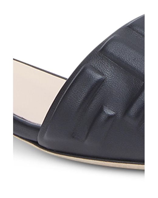 Fendi Leather Slides in Black - Save 54% - Lyst