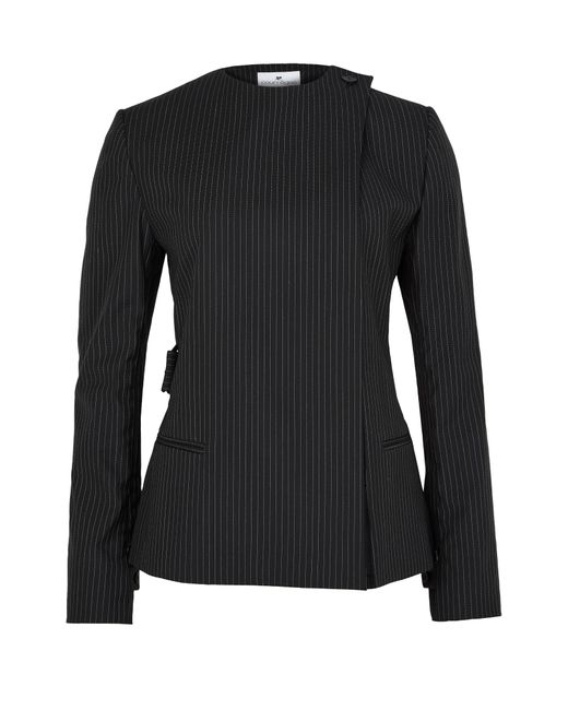Courreges Black Nadelstreifenjacke Mit Schnalle