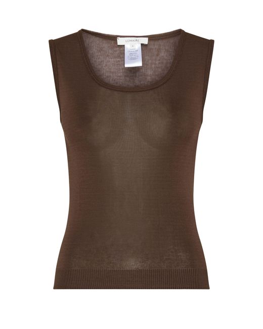 Lemaire Brown Seamless Sleevless Sweater