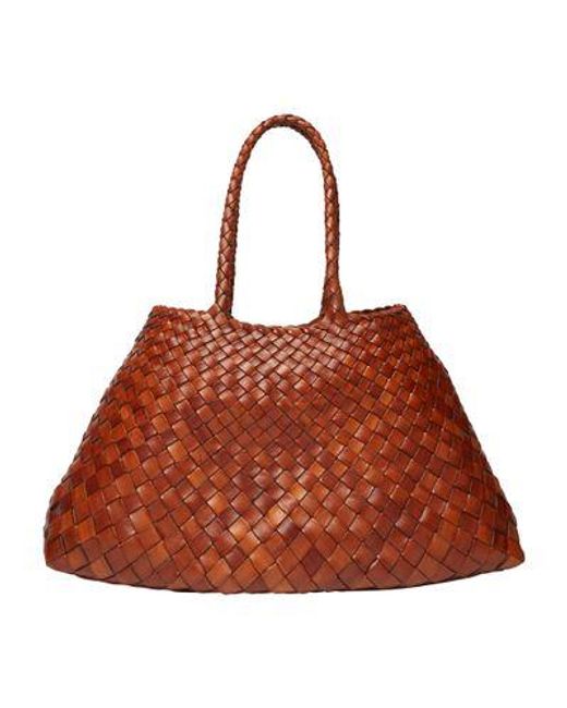 Dragon Diffusion Brown Santa Croce Large Shoulder Bag