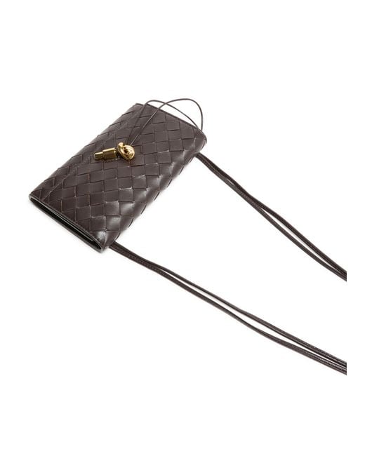 Bottega Veneta Black Brieftasche Andiamo Slim Mit Trageriemen
