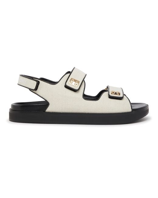 Givenchy White 4G Flat, Strappy Sandals