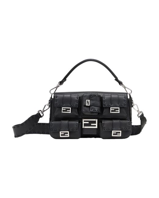 Fendi Black Multipocket Baguette Bag for men