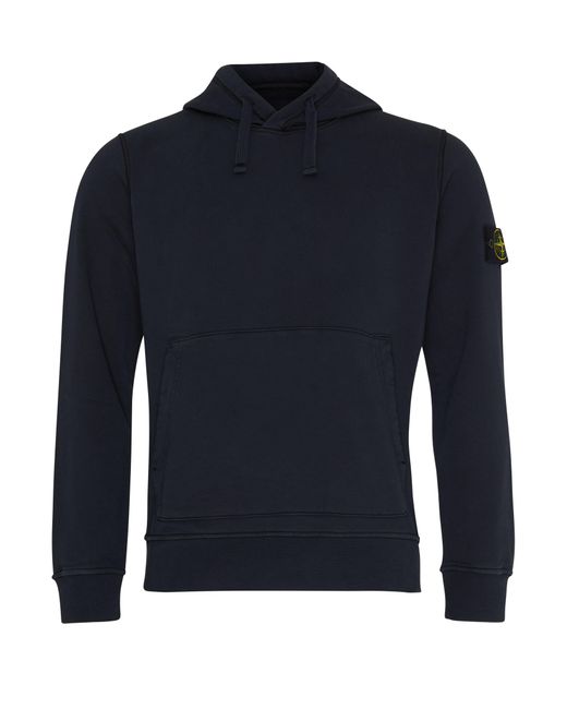 Stone Island Blue Hoodie With Logo Patch for men