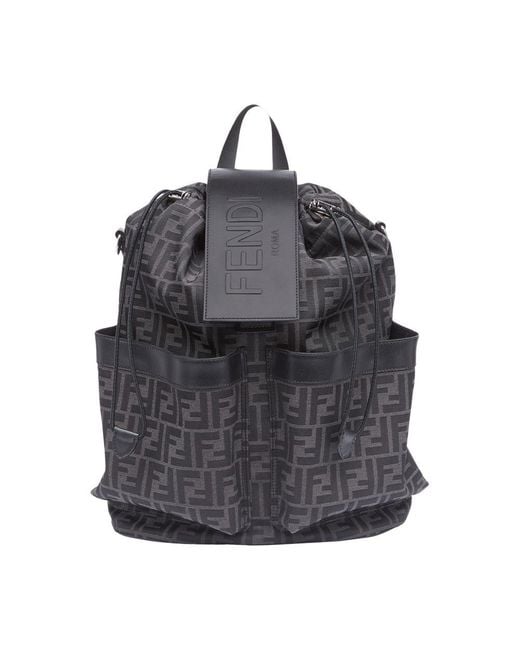 Fendi Black Small Drawstring Backpack for men