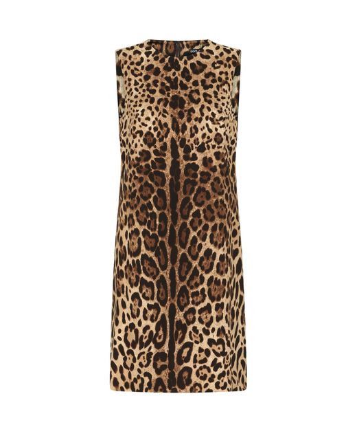 Dolce & Gabbana Natural Kurzes A-Linien-Kleid aus Charmeuse