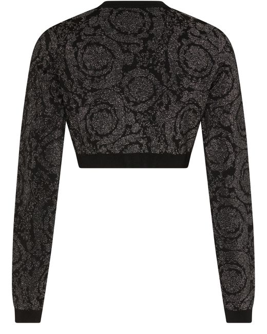 Versace Black Textured Barocco Knit Sweater