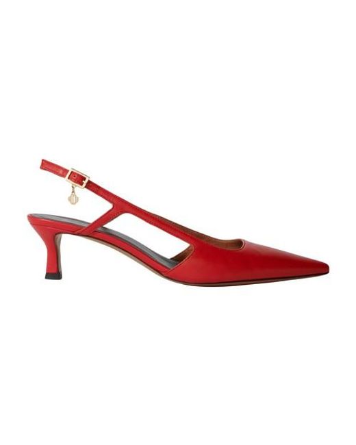 Maje Red Pointed Pumps With Adjustable Straps