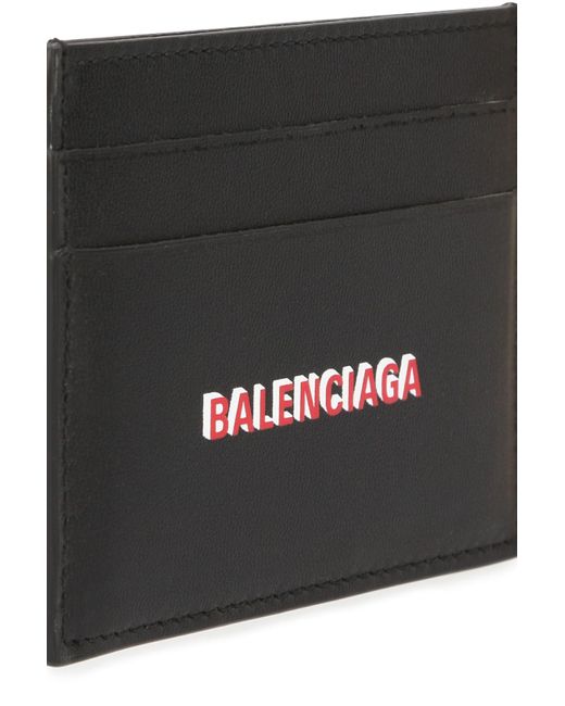 Balenciaga Leather Card Holder In Black For Men Lyst