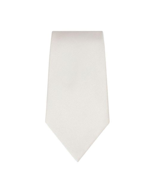Dolce & Gabbana White 12-Cm Silk Faille Blade Tie for men