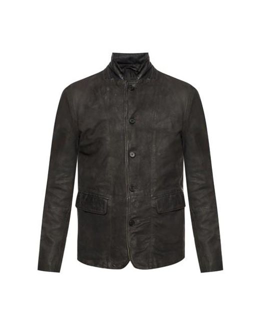 AllSaints Black 'survey' Leather Jacket for men