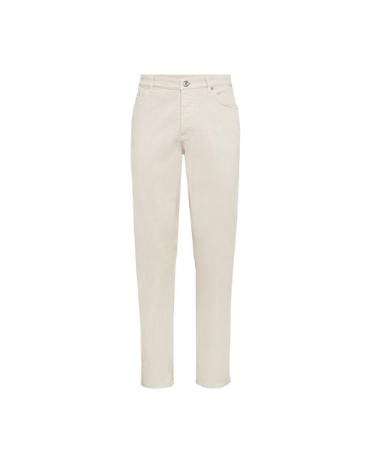 Brunello Cucinelli Natural Dyed Denim Trousers for men