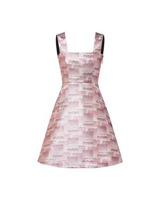 Louis Vuitton Cloud Jacquard A-line Dress in Pink