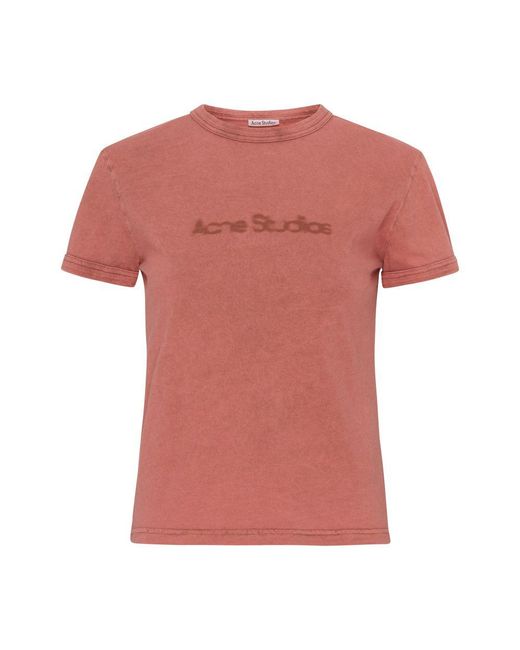 Acne Pink Logo T-Shirt