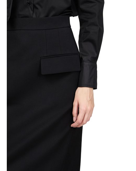 Alexander McQueen Black Dart Midi Skirt
