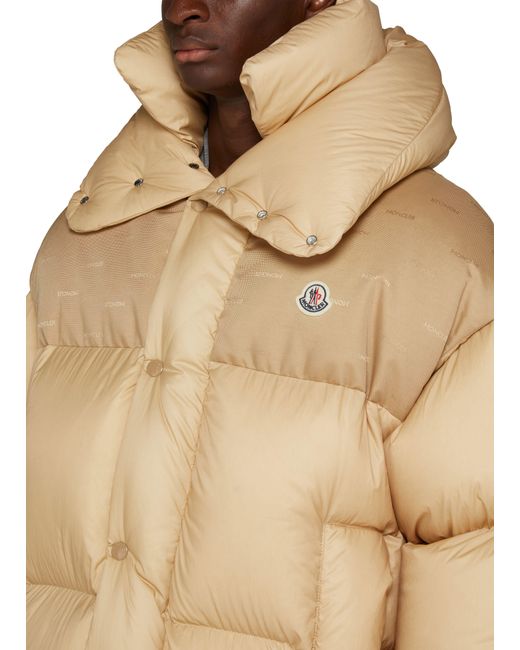 Moncler Natural Knee-Length Puffer Down Jacket for men