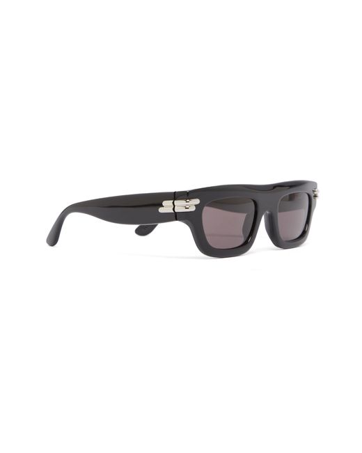 Bottega Veneta Gray Mitre Rectangular Recycled Acetate Sunglasses for men