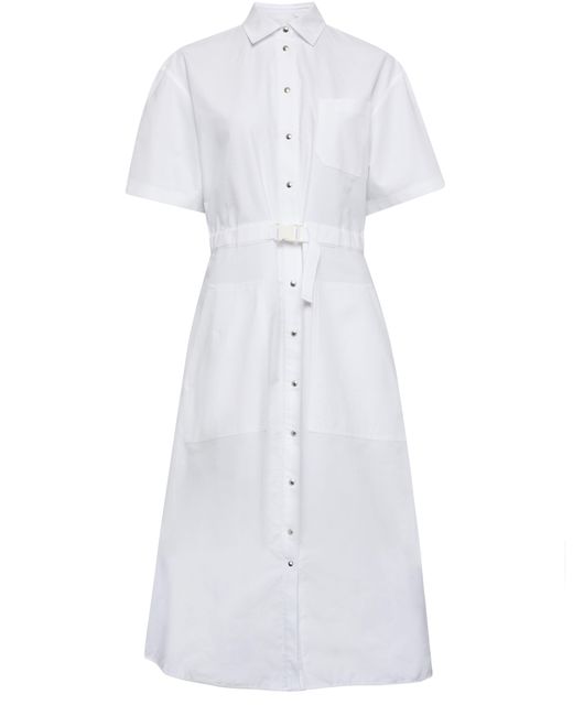 Moncler White Cotton Shirt Dress