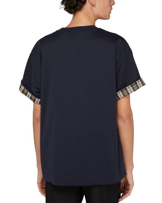 Bottega Veneta Blue Double Layer Striped Cotton T-Shirt for men