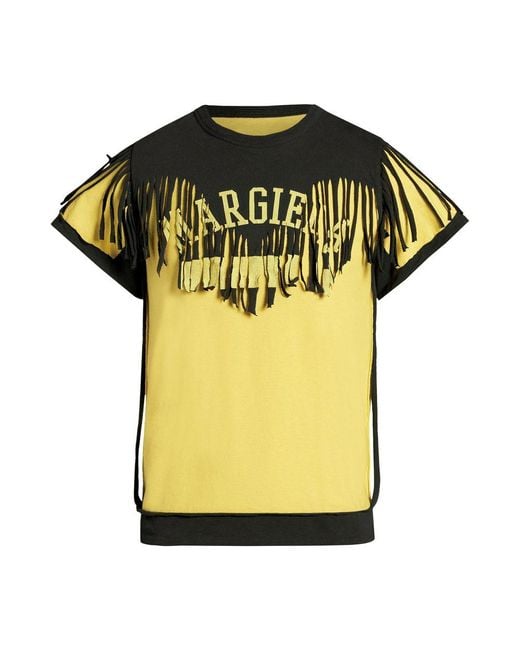 Maison Margiela Yellow Décortiqué Fringe T-Shirt for men