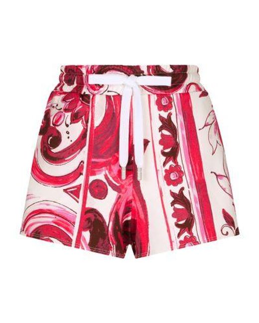 Dolce & Gabbana Red Jersey Shorts