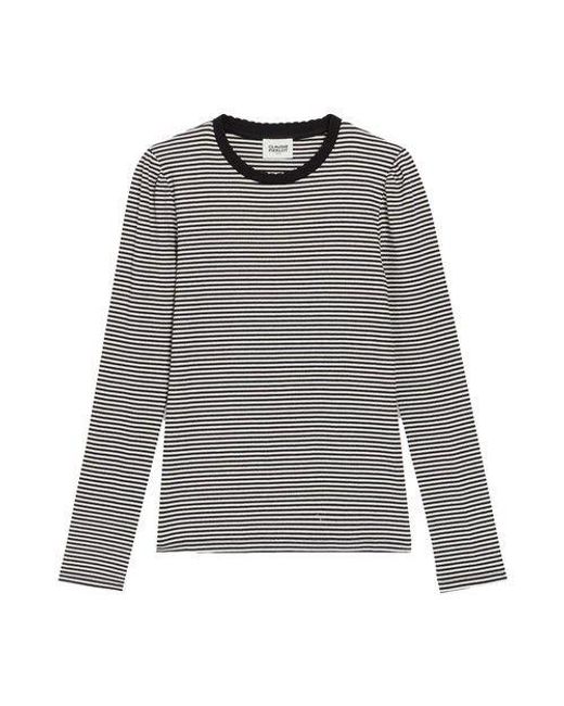 Claudie Pierlot Gray Two-tone Striped T-shirt