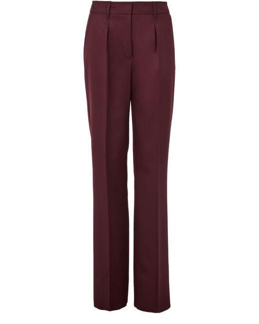 Max Mara Red Cannes Wide-Leg Pants