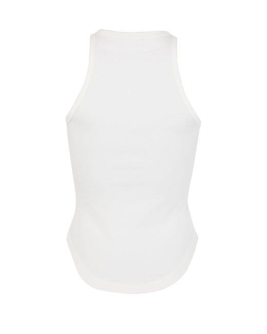 Courreges White Buckle 90's Rib Tank Top