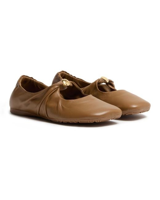 Loewe Brown Pebble Ballerinas