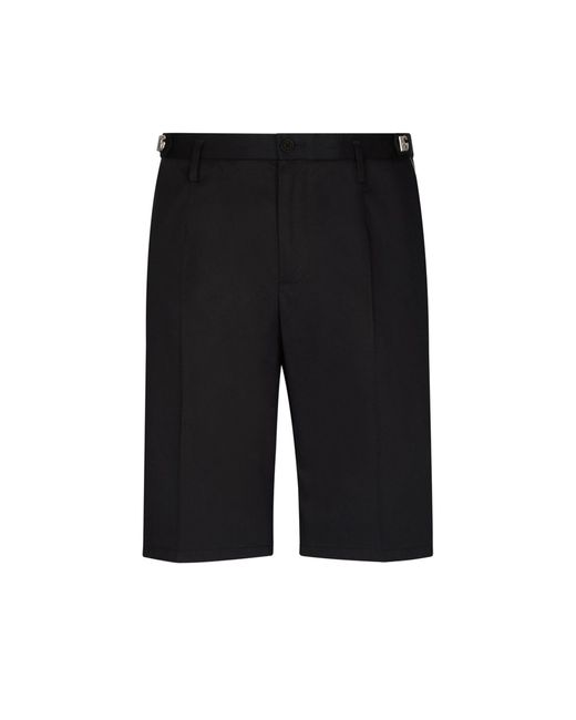 Dolce & Gabbana Black Stretch Cotton Shorts With Dg Hardware for men
