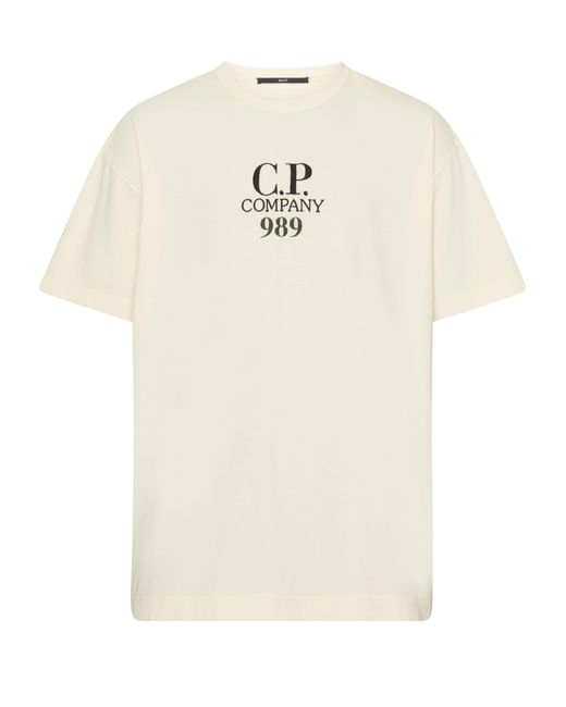 T-shirt en jersey 20/1 coupe carrée avec logo C P Company pour homme en coloris White