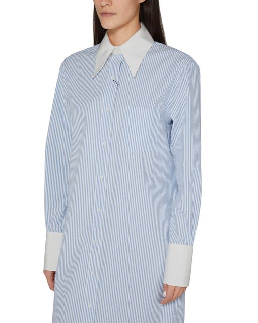 Robe chemise mi-longue Thom Browne en coloris Blue