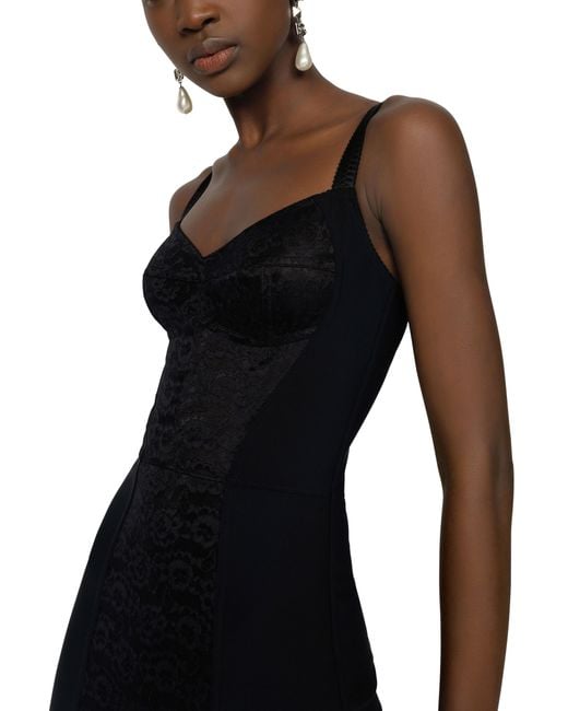 Dolce & Gabbana Black Corset-style Slip Dress