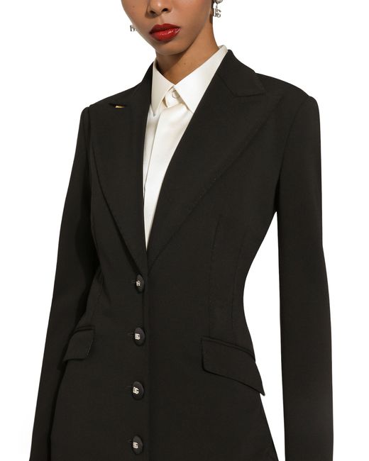 Manteau en jersey maille Milano Dolce & Gabbana en coloris Black