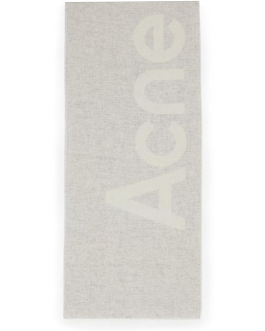 Acne Gray Logo Scarf
