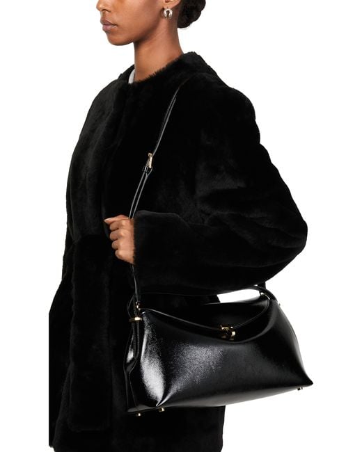 Totême  Black T-Lock Leather Handle Bag