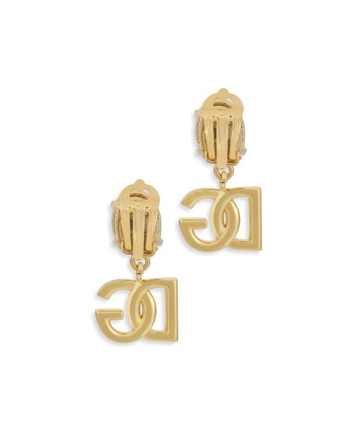 Dolce & Gabbana Metallic Dg-logo Rhinestone-embellished Earrings