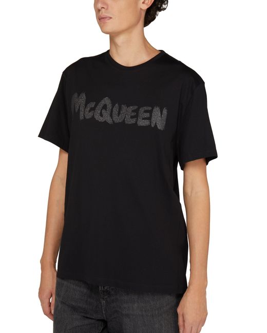 T-shirt à logo Alexander McQueen pour homme en coloris Black