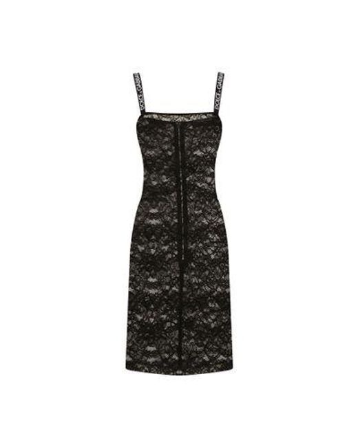 Dolce & Gabbana Black Short Lace Dress