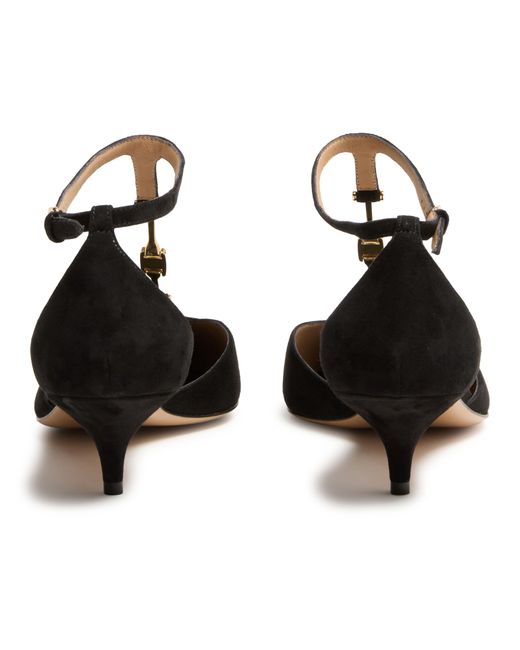 Ferragamo Black F Buckle T-Strap Pumps