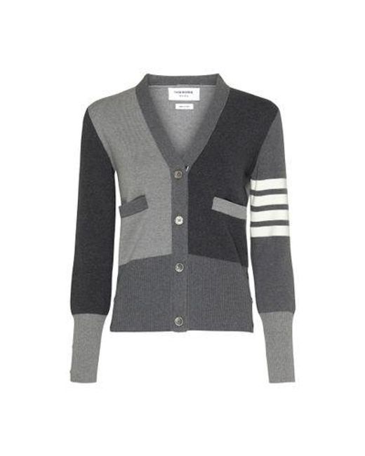 Thom Browne Gray 4-bar Cardigan