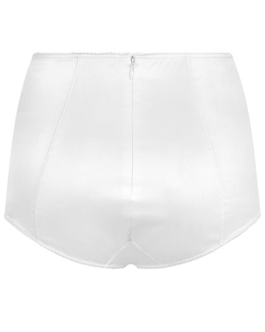 Dolce & Gabbana White Satin High-Waisted Panties