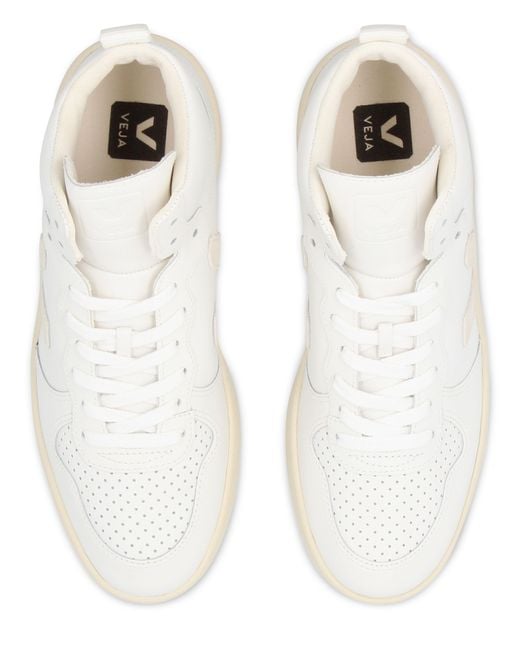 Veja White V-15 Leather Sneakers
