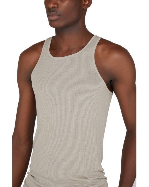 Rick Owens BASIC RIB TANK peal 100%本物 メンズ | bca.edu.gr