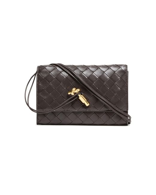 Bottega Veneta Black Brieftasche Andiamo Slim Mit Trageriemen